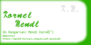 kornel mendl business card